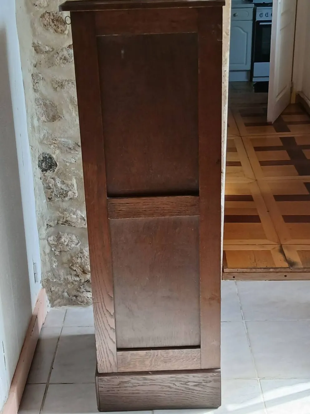 Classeur / Meuble à Rideaux Vintage Circa 1940 – Chêne Plaq