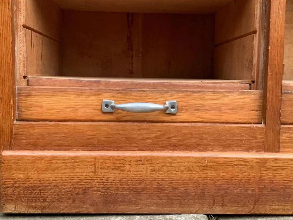 Classeur à rideau ancien en chêne H120