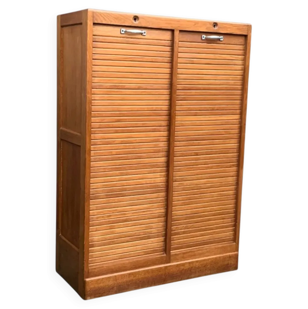 Classeur à rideau ancien en chêne H120