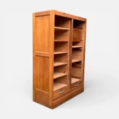 Classeur à rideau ancien en chêne H120