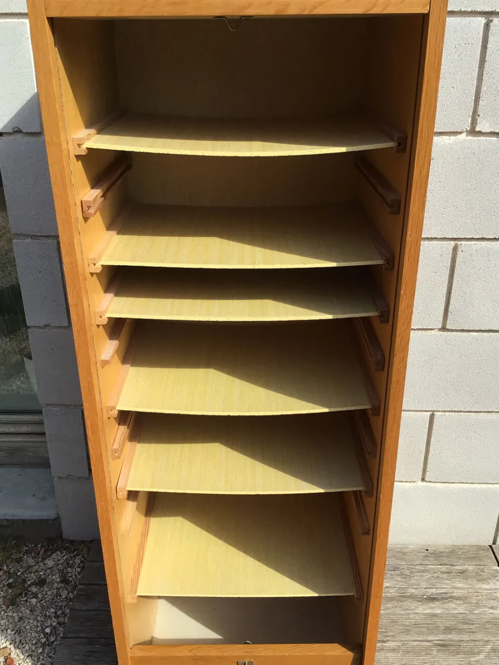 Classeur à rideau plaquage chêne doré hauteur 121cm
