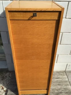 Classeur à rideau plaquage chêne doré hauteur 121cm