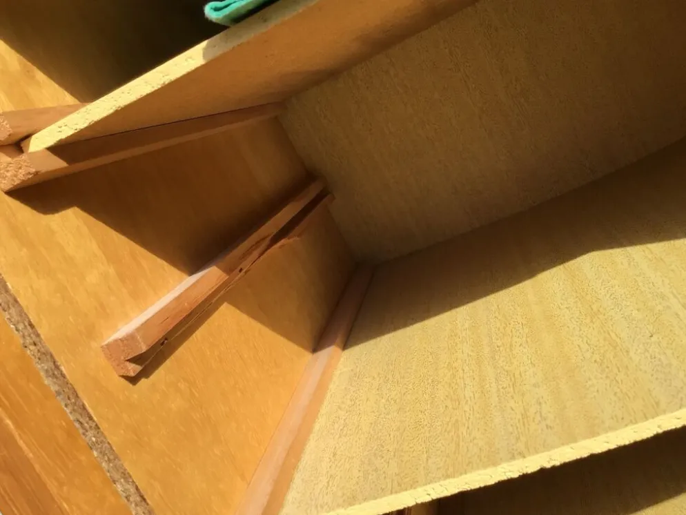 Classeur à rideau plaquage chêne doré hauteur 121cm