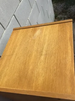 Classeur à rideau plaquage chêne doré hauteur 121cm