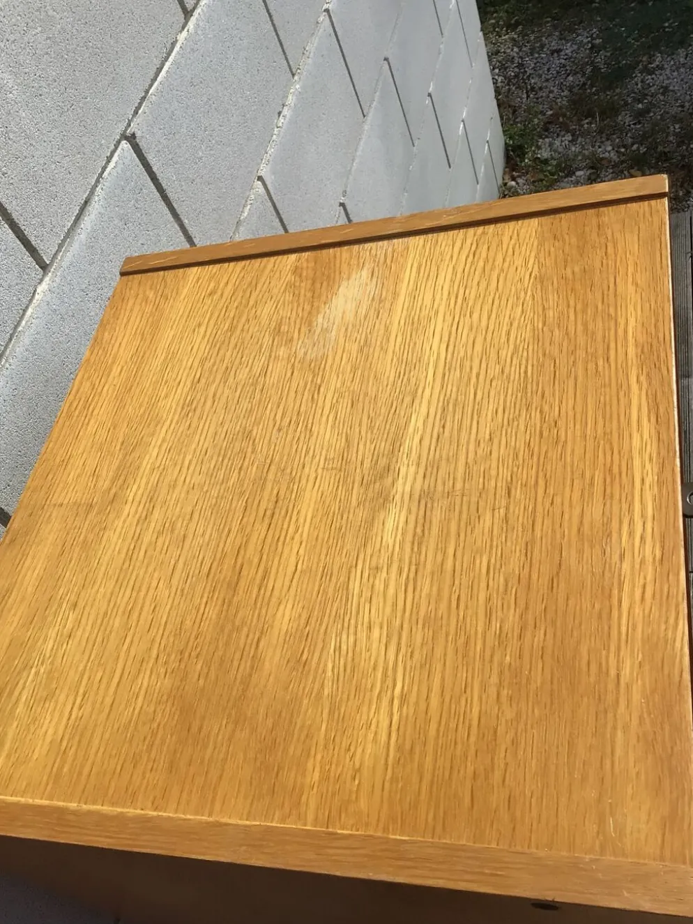 Classeur à rideau plaquage chêne doré hauteur 121cm