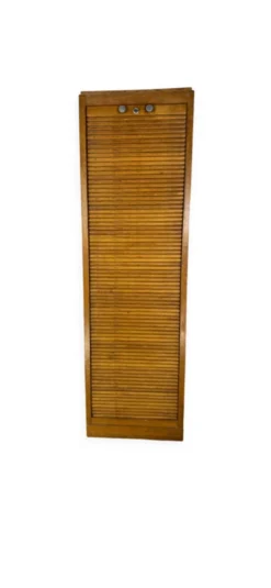 Classeur à rideau vintage en bois – meuble de bureau ancien