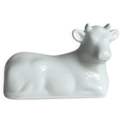 Cloche à beurre en porcelaine vache