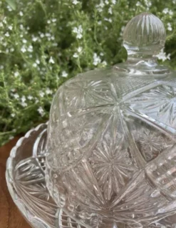 Cloche à fromage en verre pressé et moulé