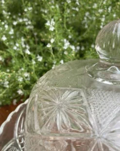 Cloche à fromage en verre pressé et moulé