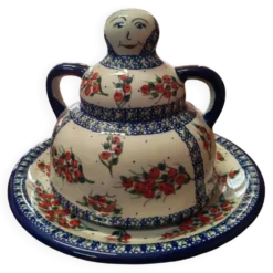 Cloche à fromage grès émaillée Boleslawiec Pologne