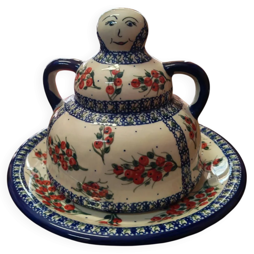 Cloche à fromage grès émaillée Boleslawiec Pologne
