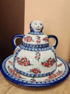Cloche à fromage grès émaillée Boleslawiec Pologne
