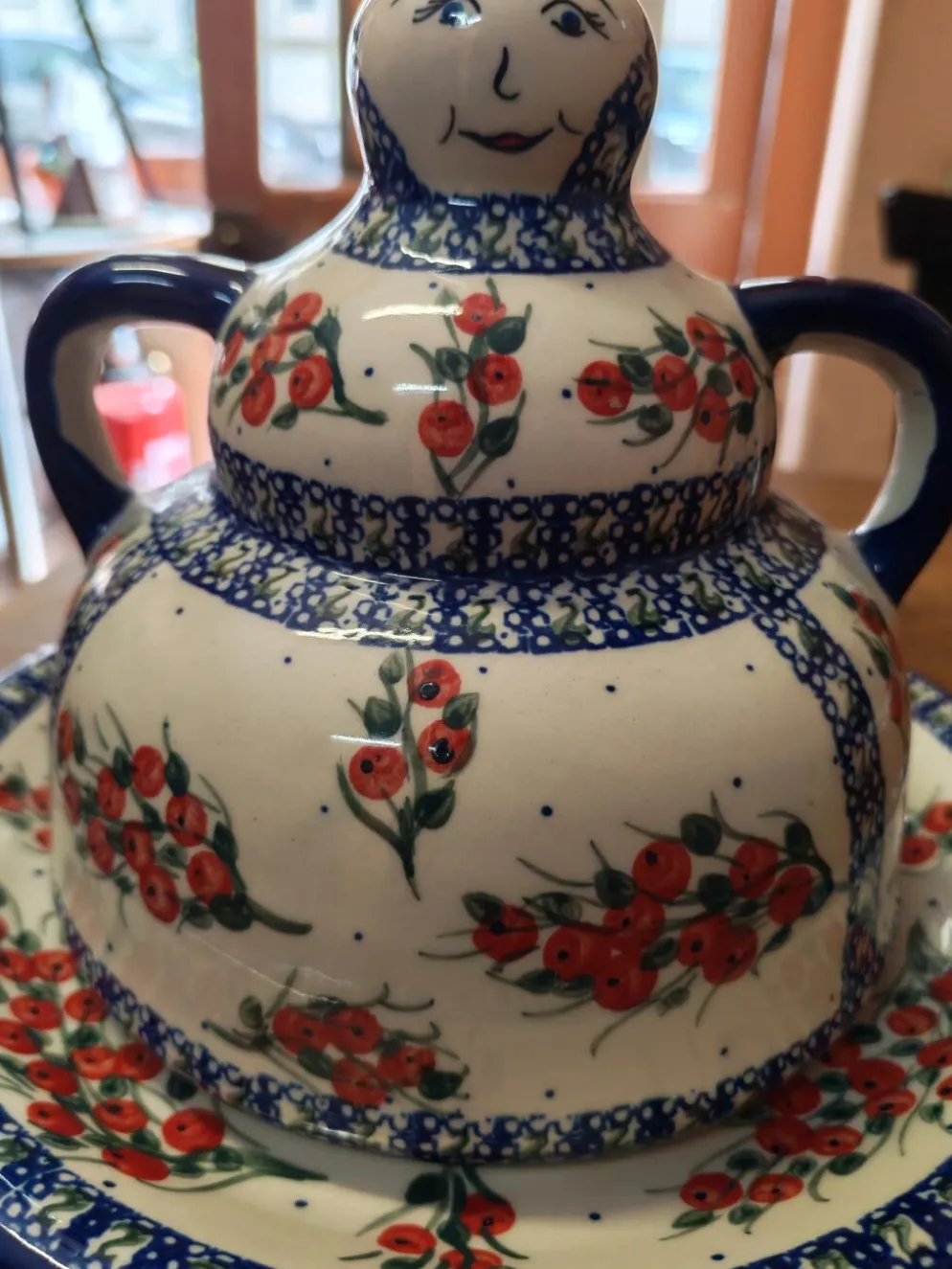 Cloche à fromage grès émaillée Boleslawiec Pologne