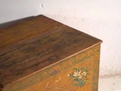 Coffre ancien chinois peint en bois d’orme – Chine, vers 1900