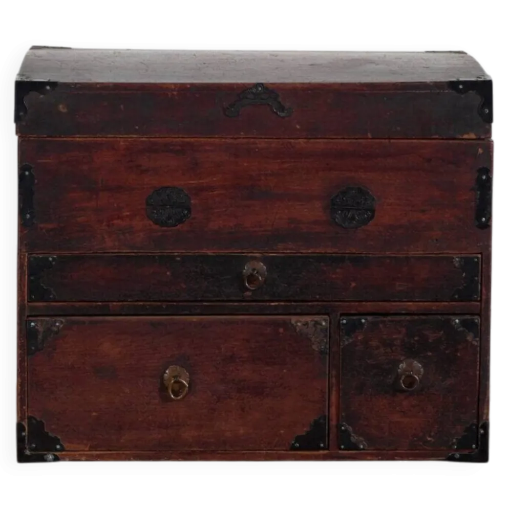 Coffre ancien japonais à tiroirs et compartiments – Japon, vers 1900