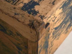 Coffre ancien peint en bleu en bois de pin – Europe centrale, vers 1870