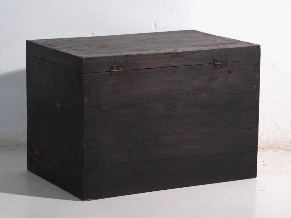 Coffre ancien peint en bois de pin – Chine, vers 1900