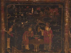 Coffre ancien peint en bois de pin – Chine, vers 1900
