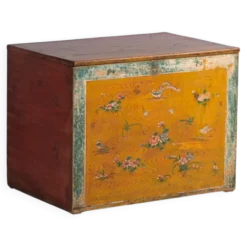 Coffre ancien peint en bois de pin – Chine, vers 1930