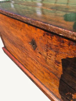 Coffre ancien rustique en bois massif – XIXe siècle