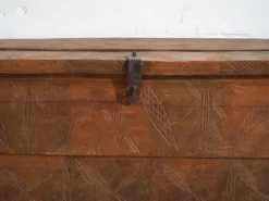 Coffre ancien sculpté en bois de pin – Transylvanie, vers 1900