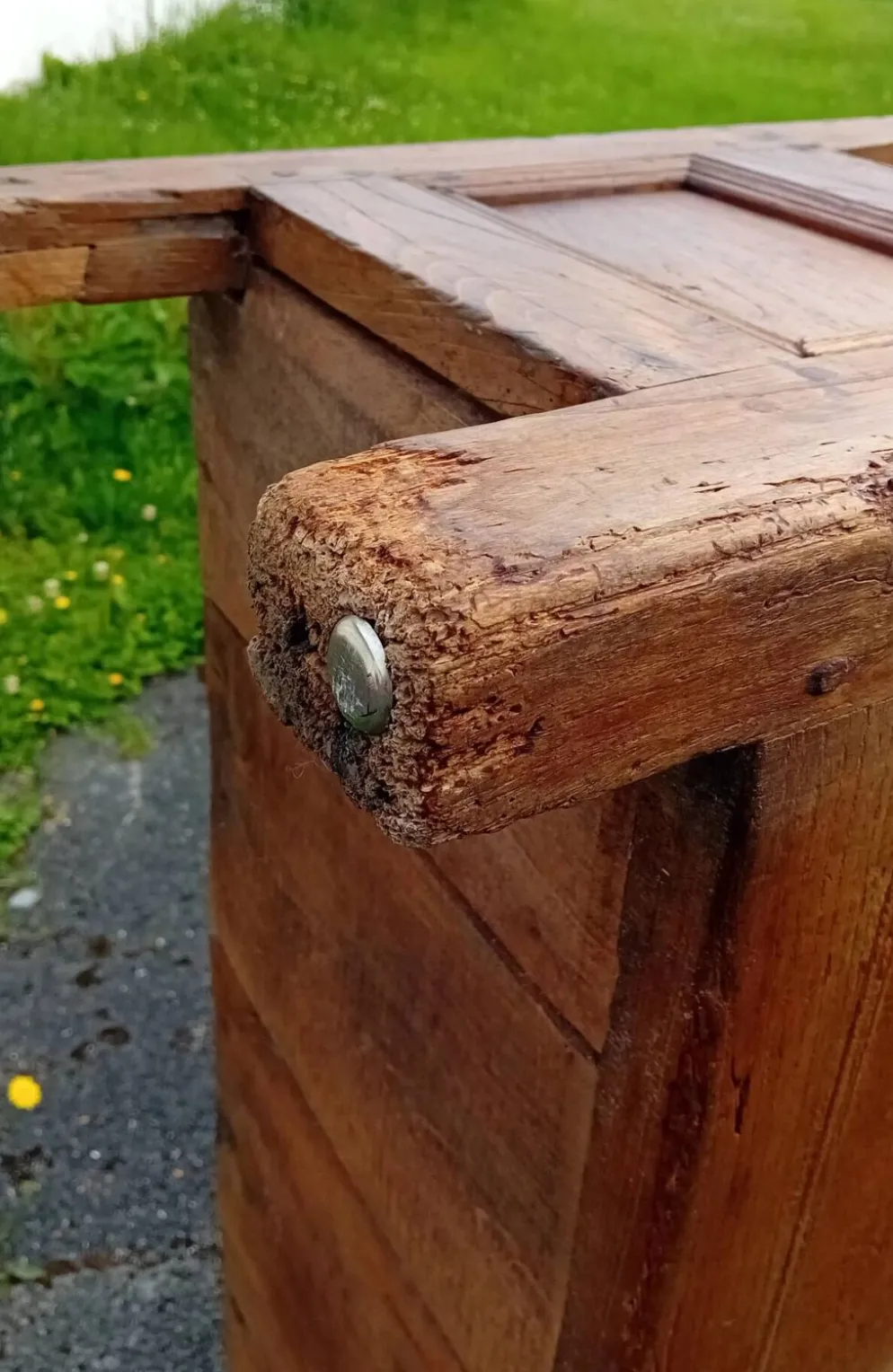 Coffre banc en chêne XIX ieme