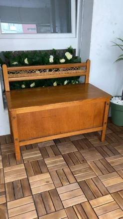 Coffre/ banc vintage en bois des années 60/70