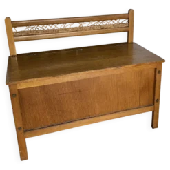 Coffre/ banc vintage en bois des années 60/70