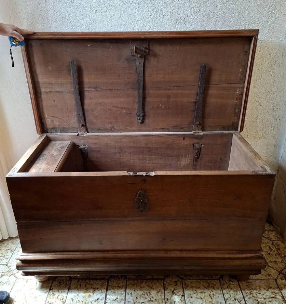 Coffre Bourguignon En Noyer D’époque Louis XIII