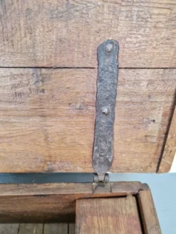 Coffre brutaliste antique en chêne, 1800