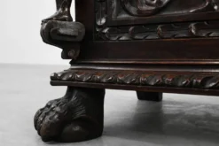 Coffre à couverture en chêne néo-renaissance français, 19e siècle