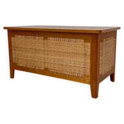 Coffre à couvertures / banc de rangement vintage danois en teck des années 1960 par Kai Winding pour Poul Hundevad