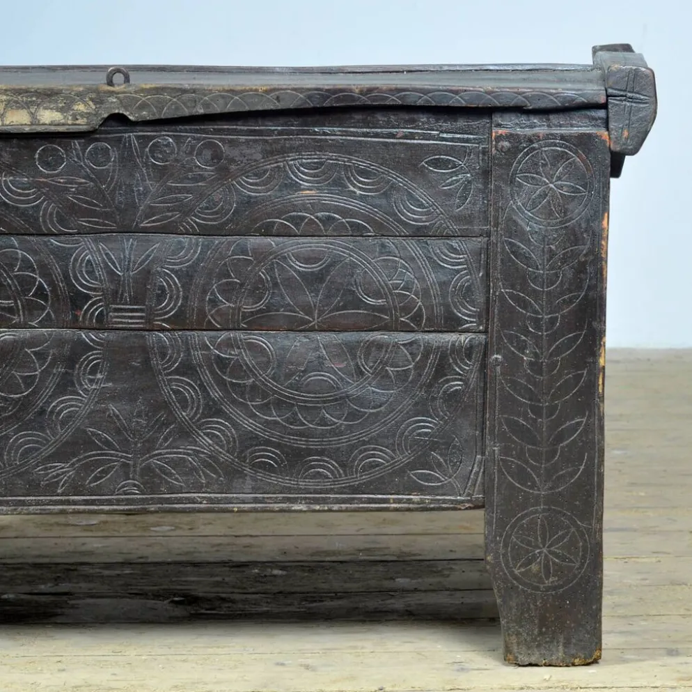 Coffre de berger antique, années 1850