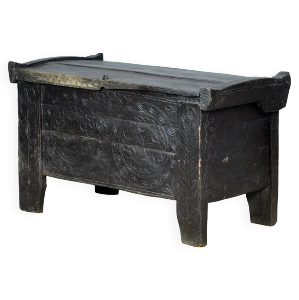 Coffre de berger antique, années 1850