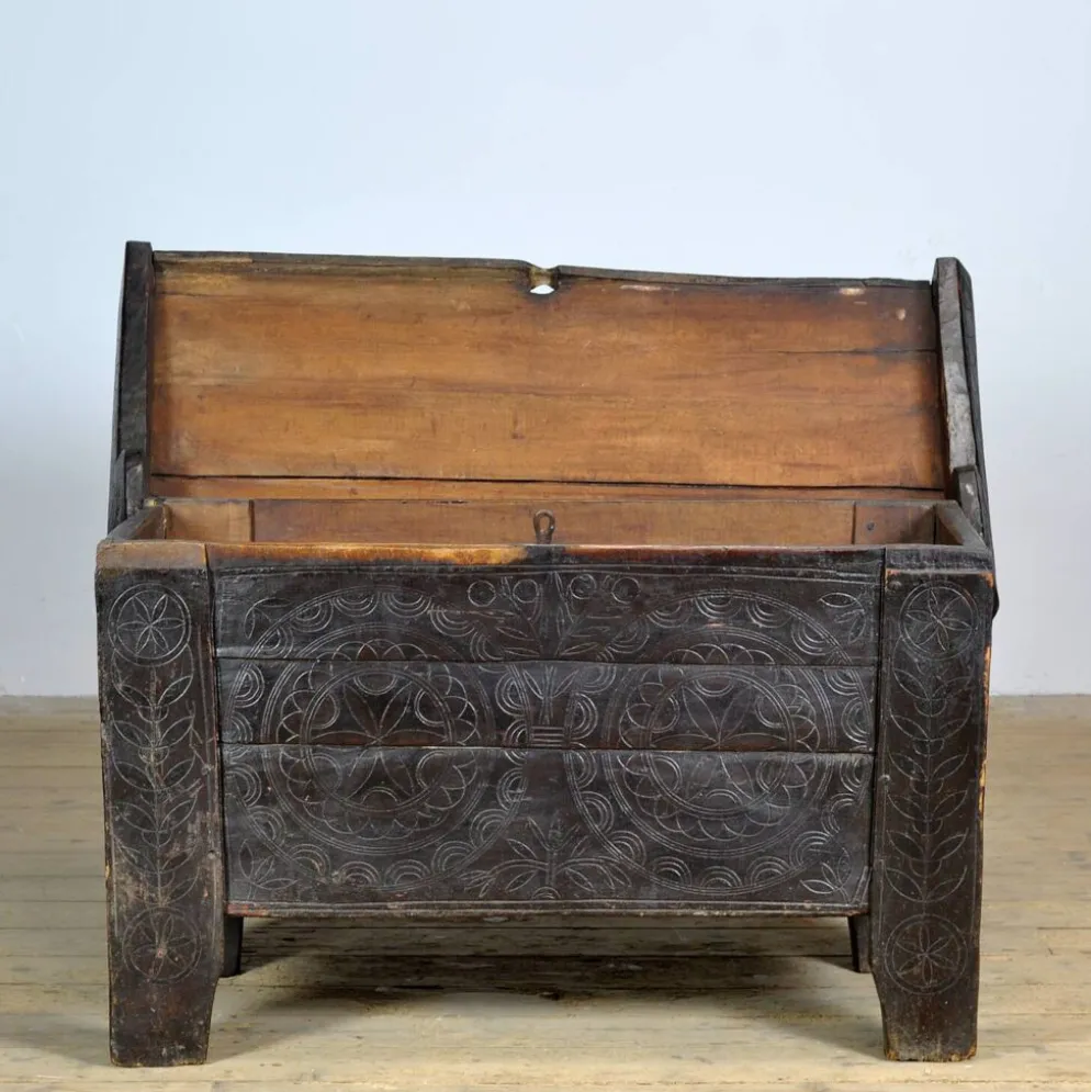 Coffre de berger antique, années 1850