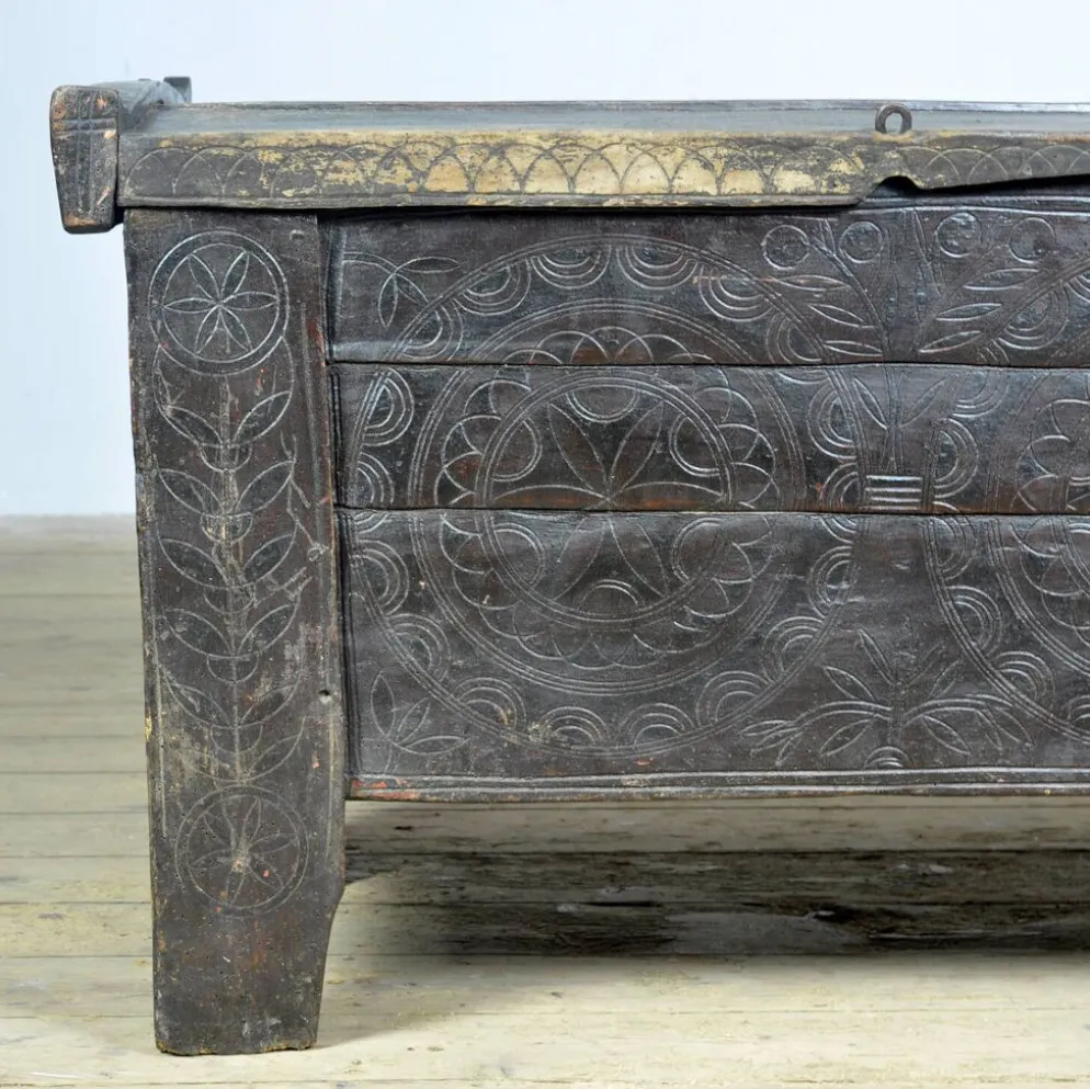 Coffre de berger antique, années 1850