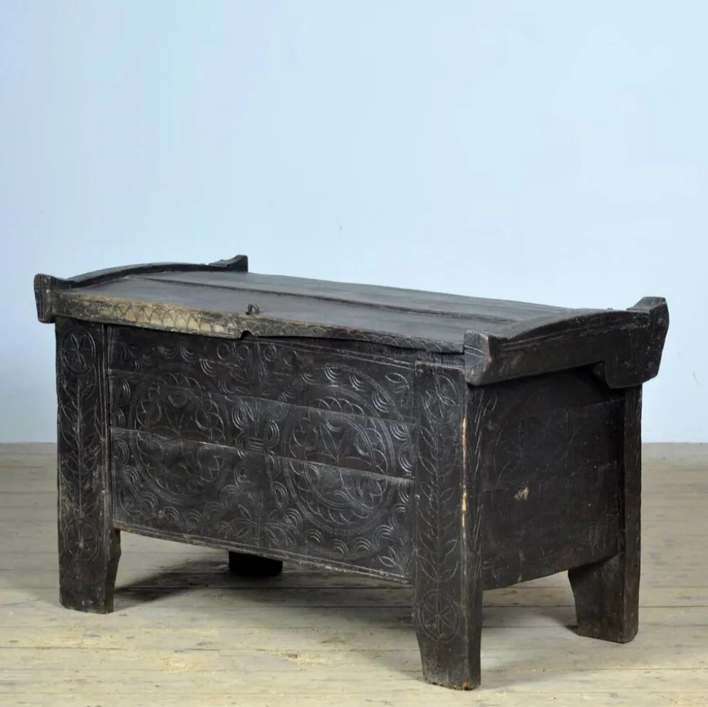 Coffre de berger antique, années 1850