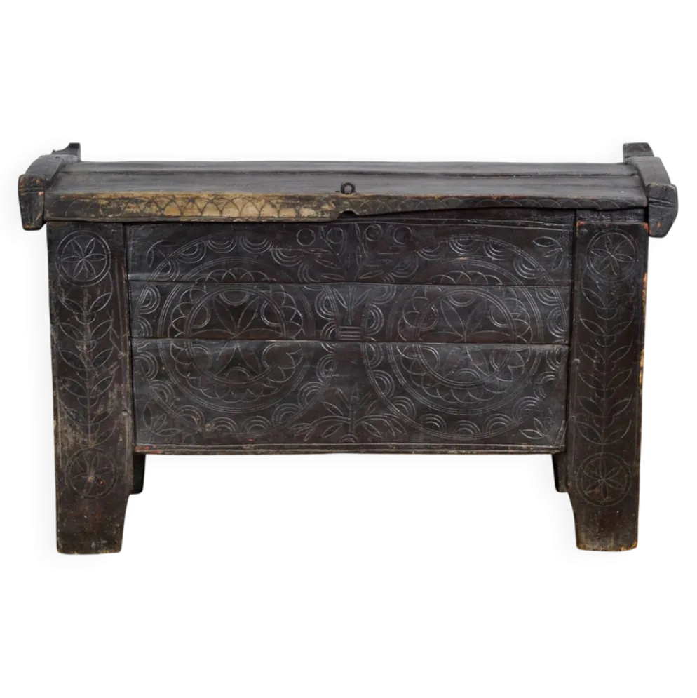 Coffre de berger antique, années 1850