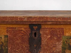 Coffre de mariage ancien d’art populaire (vers 1820)