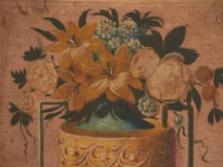 Coffre de mariage ancien peint en pin – Empire austro-hongrois , 1841