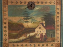 Coffre de mariage ancien peint en pin – Empire austro-hongrois , 1841