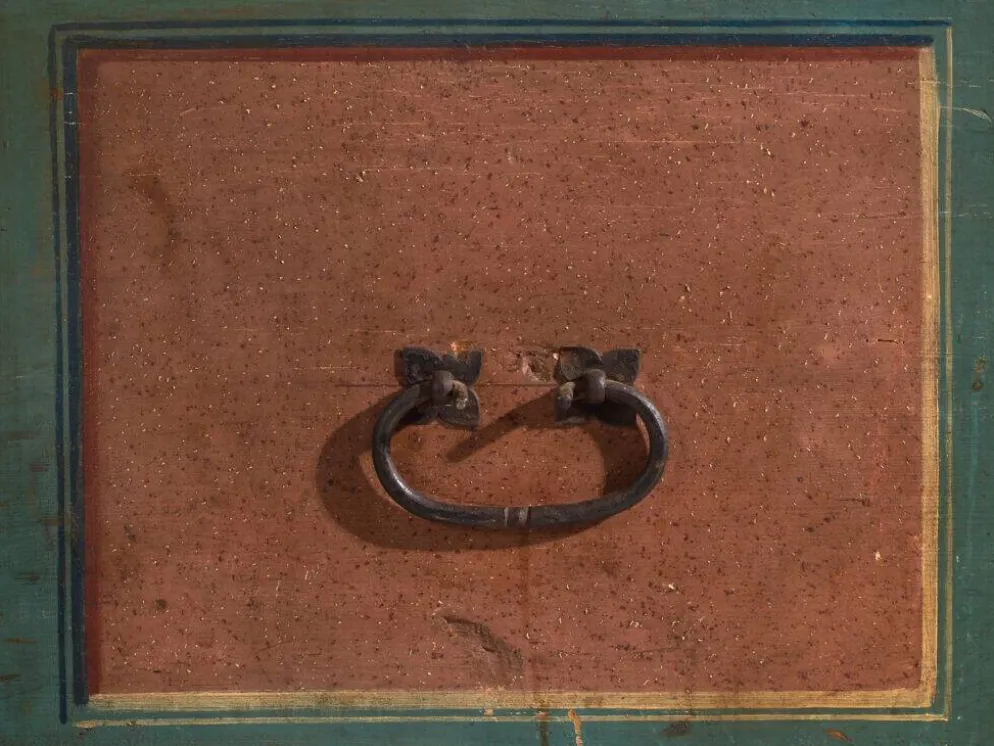 Coffre de mariage ancien peint en pin – Empire austro-hongrois , 1841