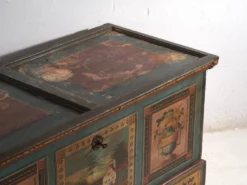 Coffre de mariage ancien peint en pin – Empire austro-hongrois , 1841