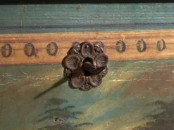 Coffre de mariage ancien peint en pin – Empire austro-hongrois , 1841