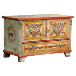 Coffre de mariée art populaire, vers 1950