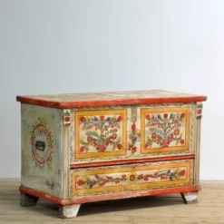 Coffre de mariée art populaire, vers 1950
