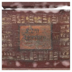 Coffre de mariée peint en art populaire ancien 1854