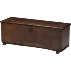 Coffre de rangement en bois ancien, France, fin du XVIIIe siècle