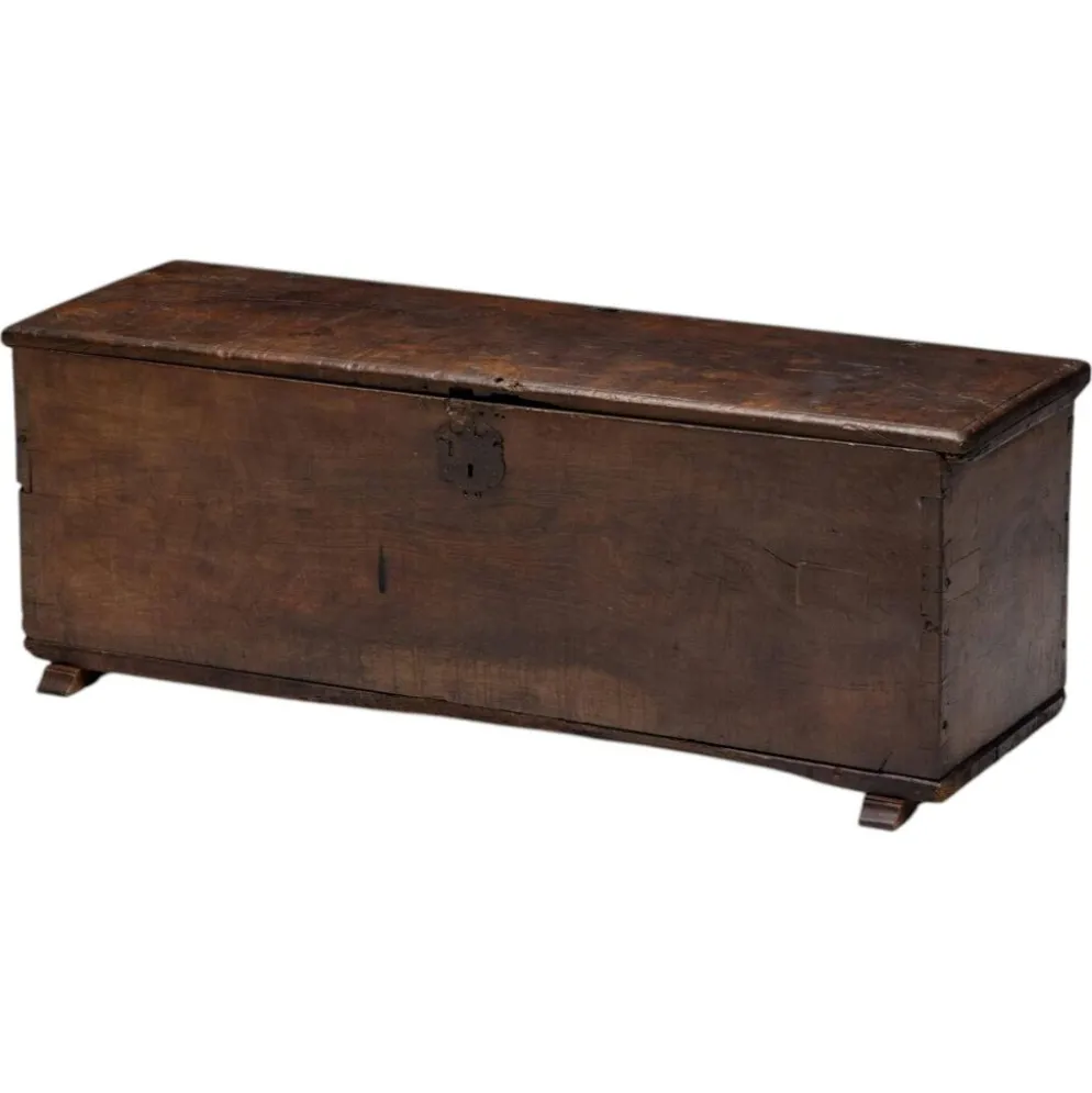 Coffre de rangement en bois ancien, France, fin du XVIIIe siècle
