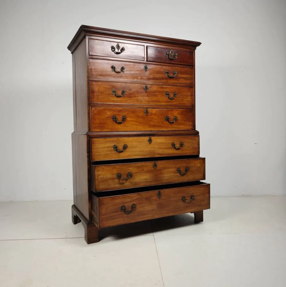 Coffre en acajou anglais géorgien sur coffre, vers 1820